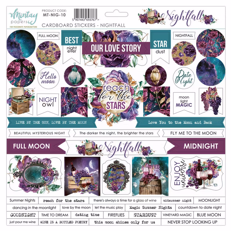 Chipboard stickers Nightfall