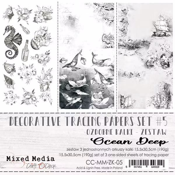 DECORATIVE TRACING PAPERS SET - 05 - OCEAN DEEP
