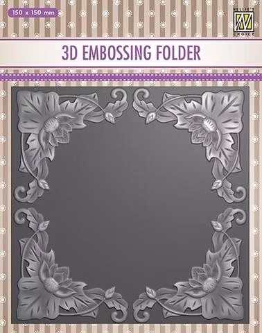 3D Embossingfolder Exotic Flower Frame