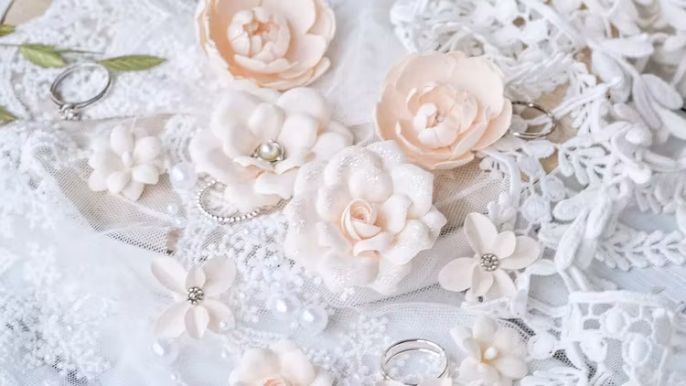 Set of flowers "DIAMOND" peach  CN0003