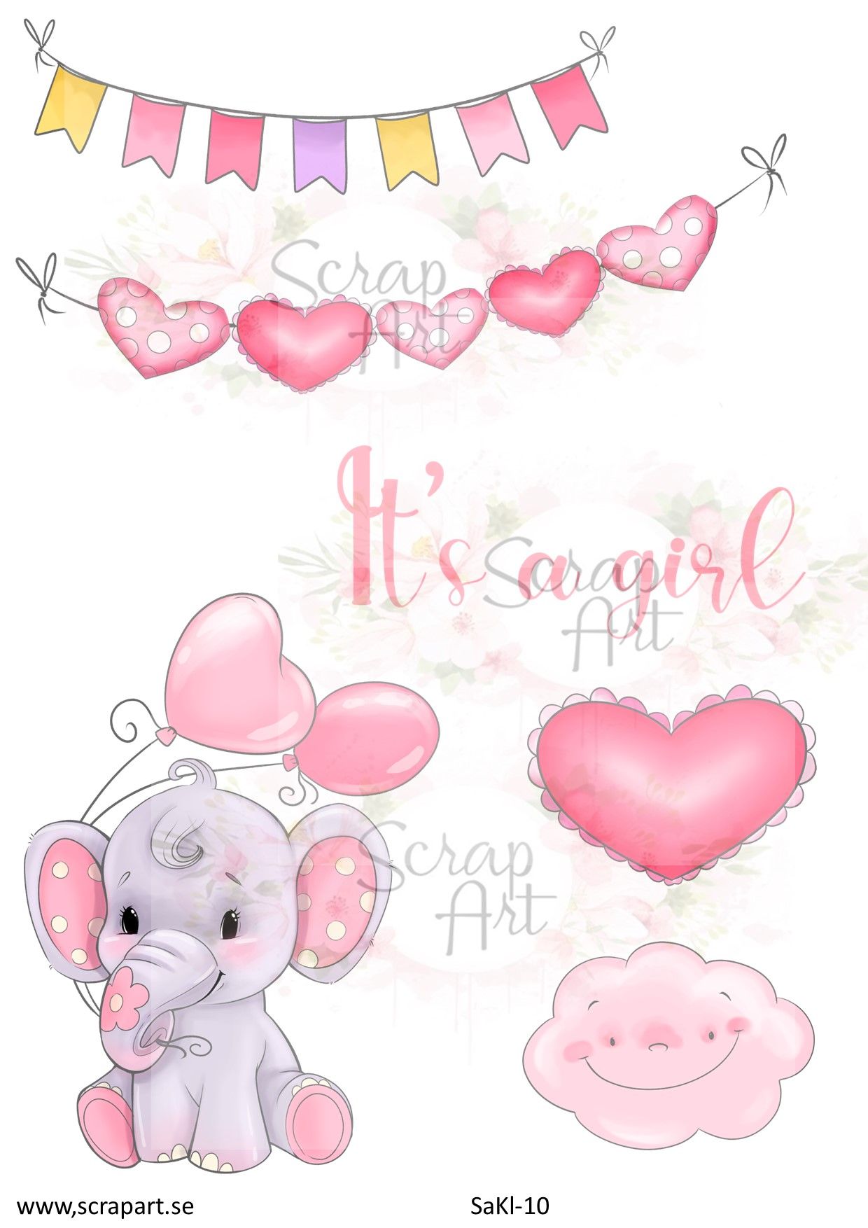 ScrapArt Klippark Baby elefant