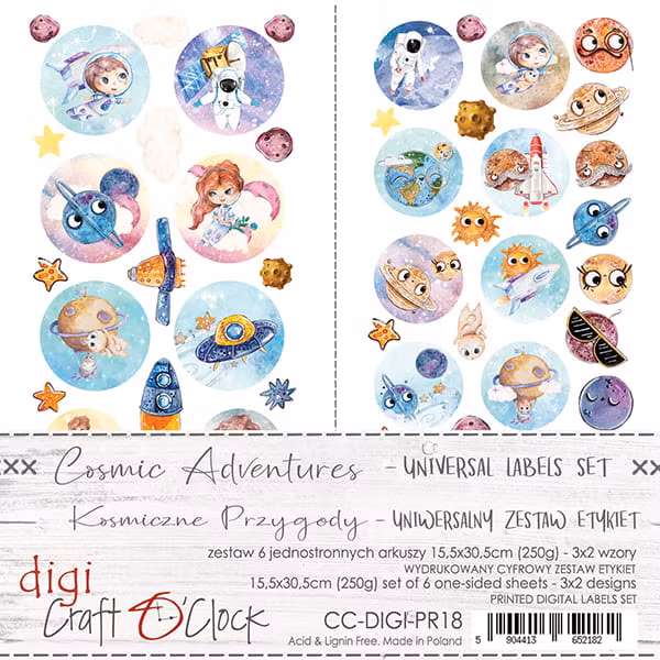 LABELS SET - 18 - COSMIC ADVENTURES - UNIVERSAL SET