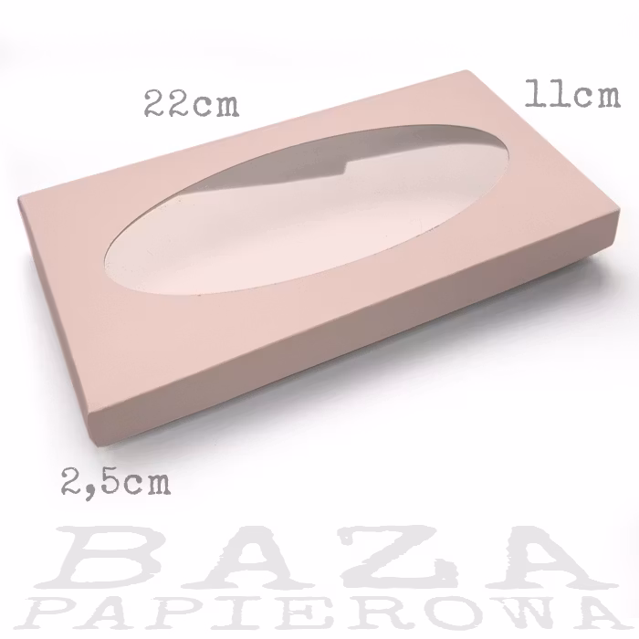 Låda med ovalt  fönster  2.5 cm Rosa