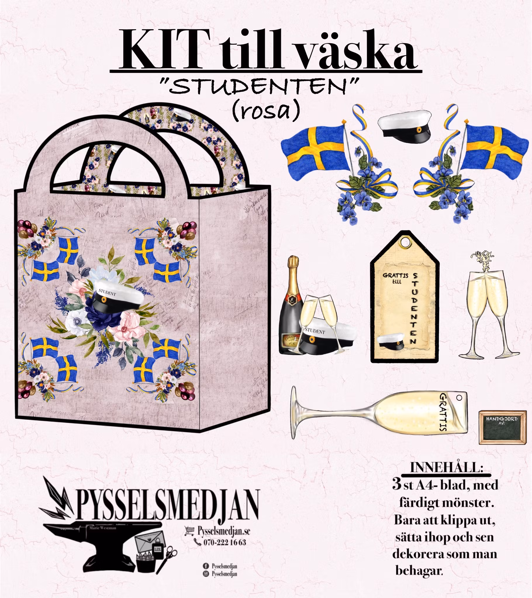 Student väska rosa