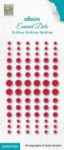 DOT005 Enamel dots röd