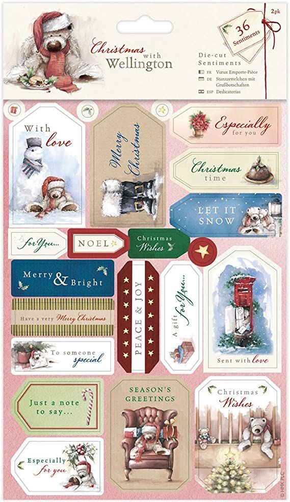 Die-cut sentiments Christmas with Wellington