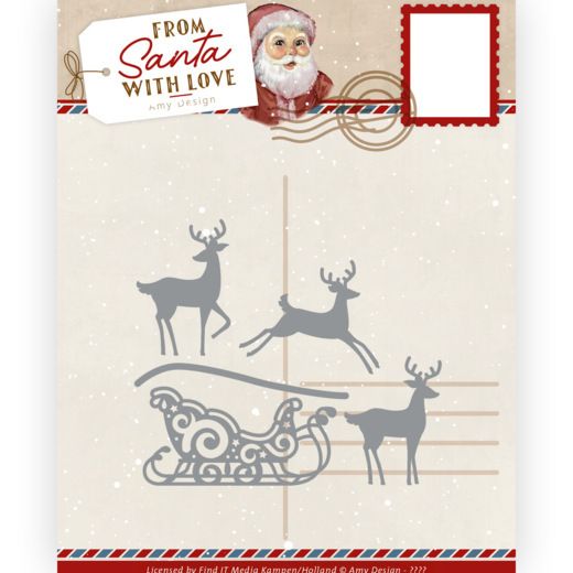 Dies Reindeer with sleigh ADD10281
