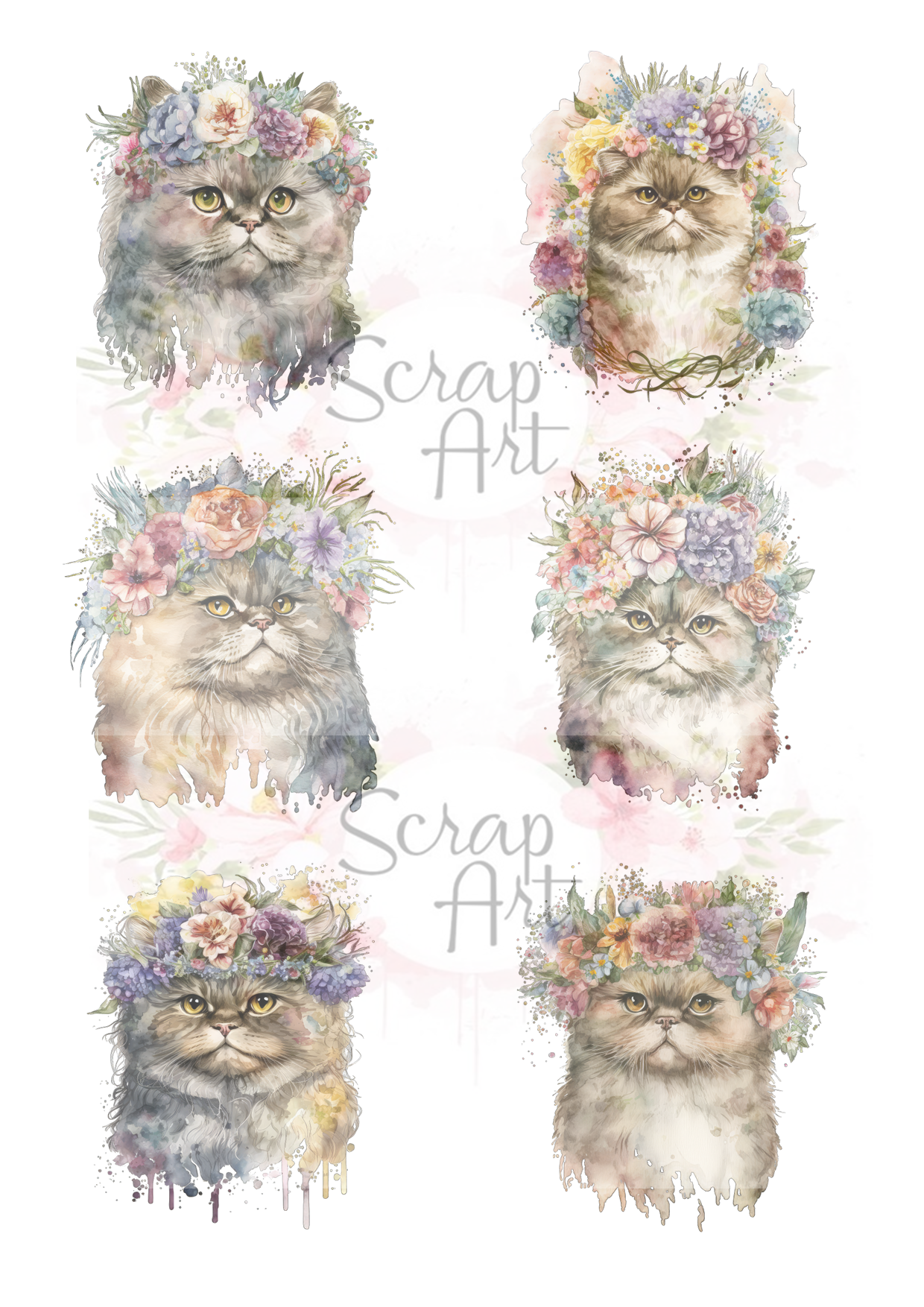 0052 Perserkatter med blommor