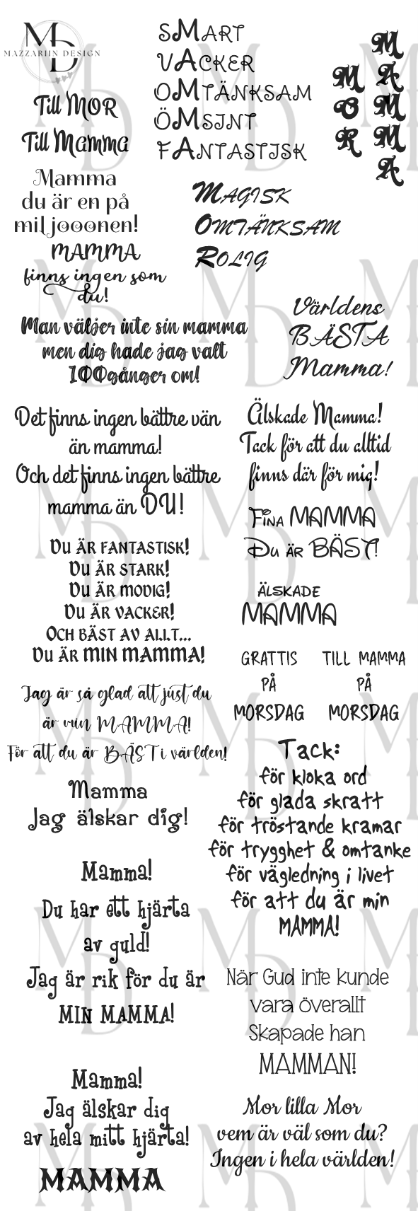 Morsdag / Mamma texter