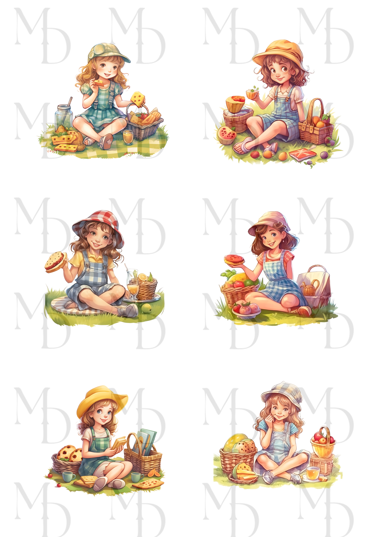 0193  Picknick flickor