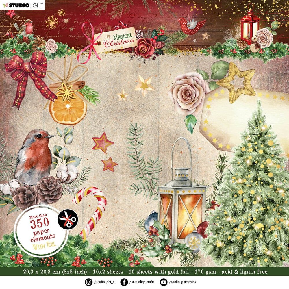 Magical Christmas Paper Elements Die-Cut Bloc