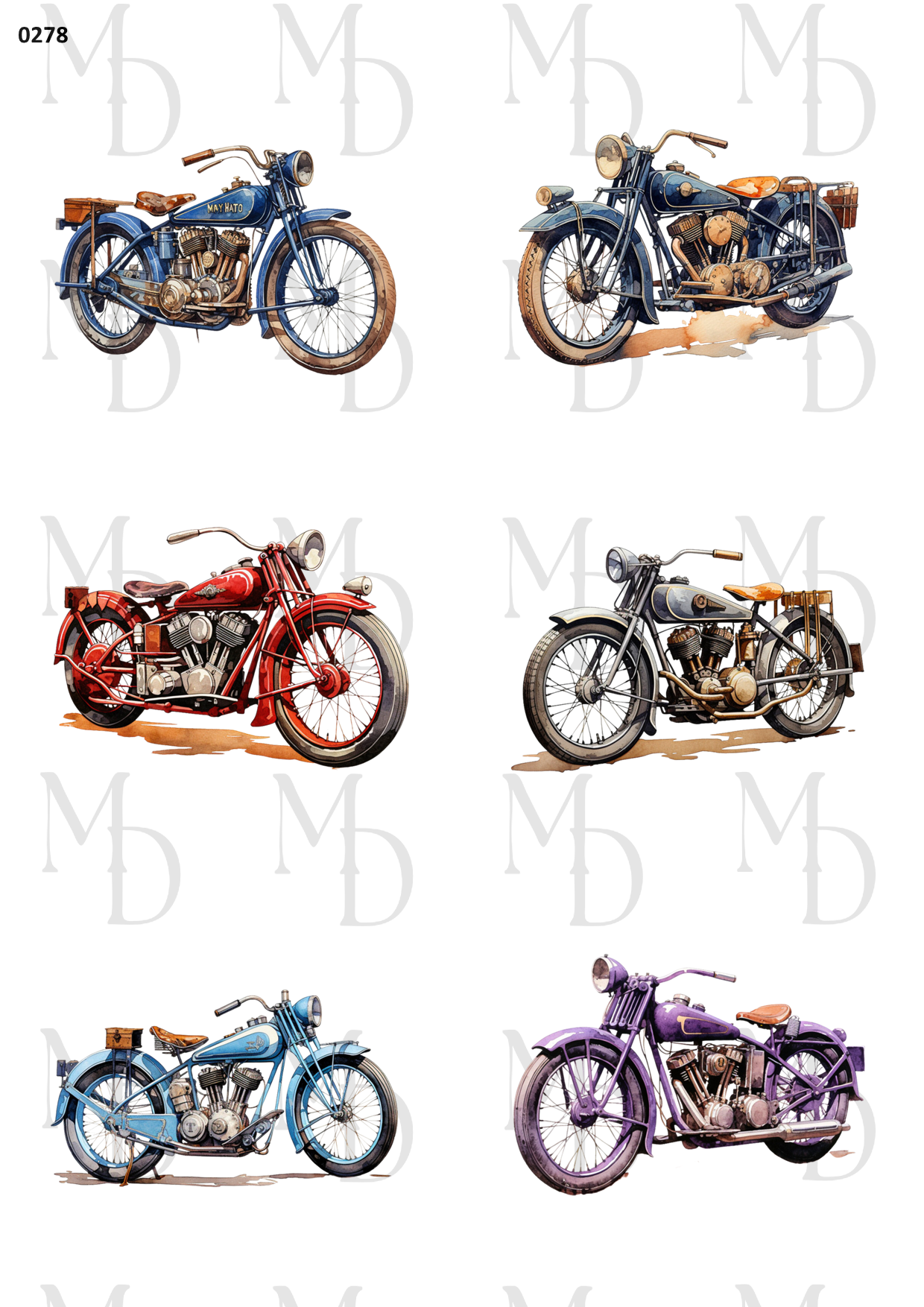 0278-MD Vintage motorcyklar