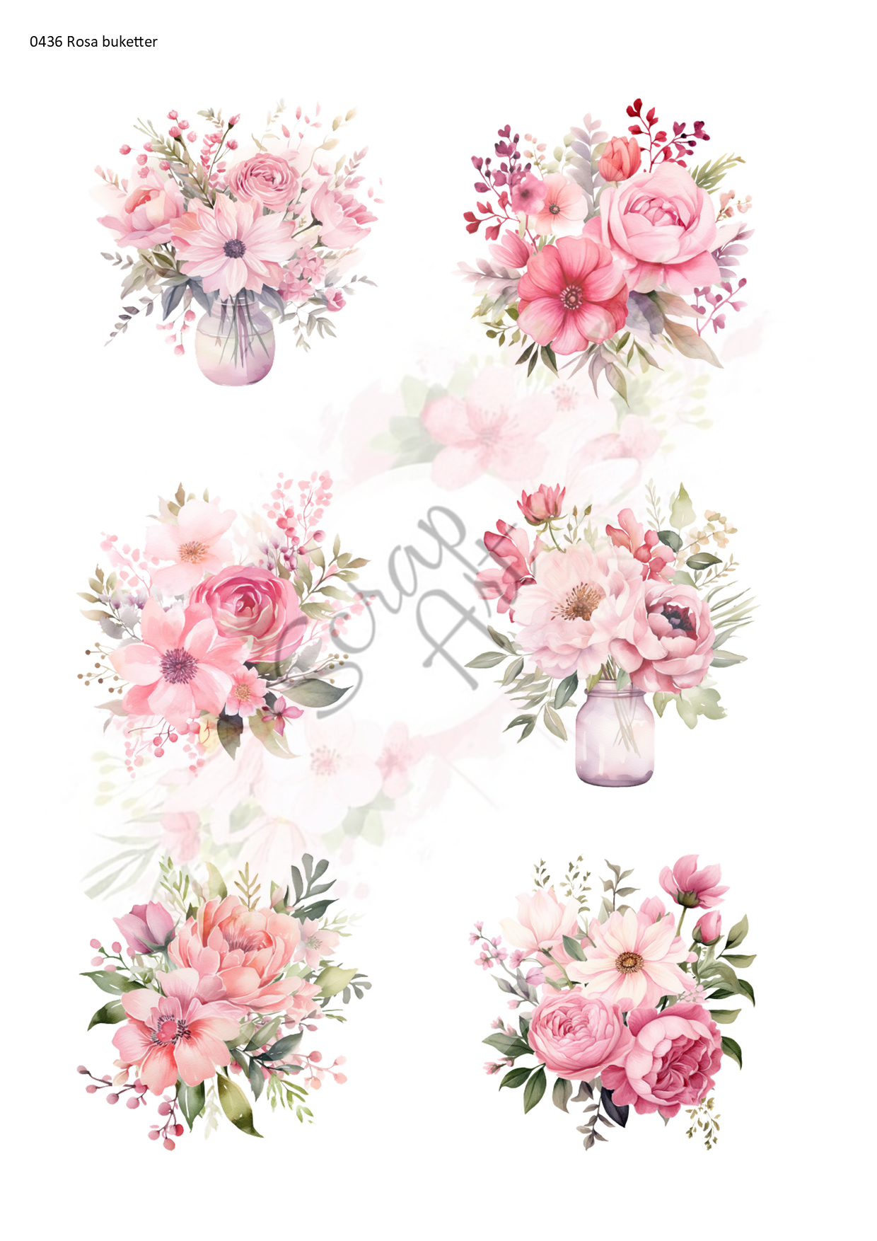 0436 Rosa buketter