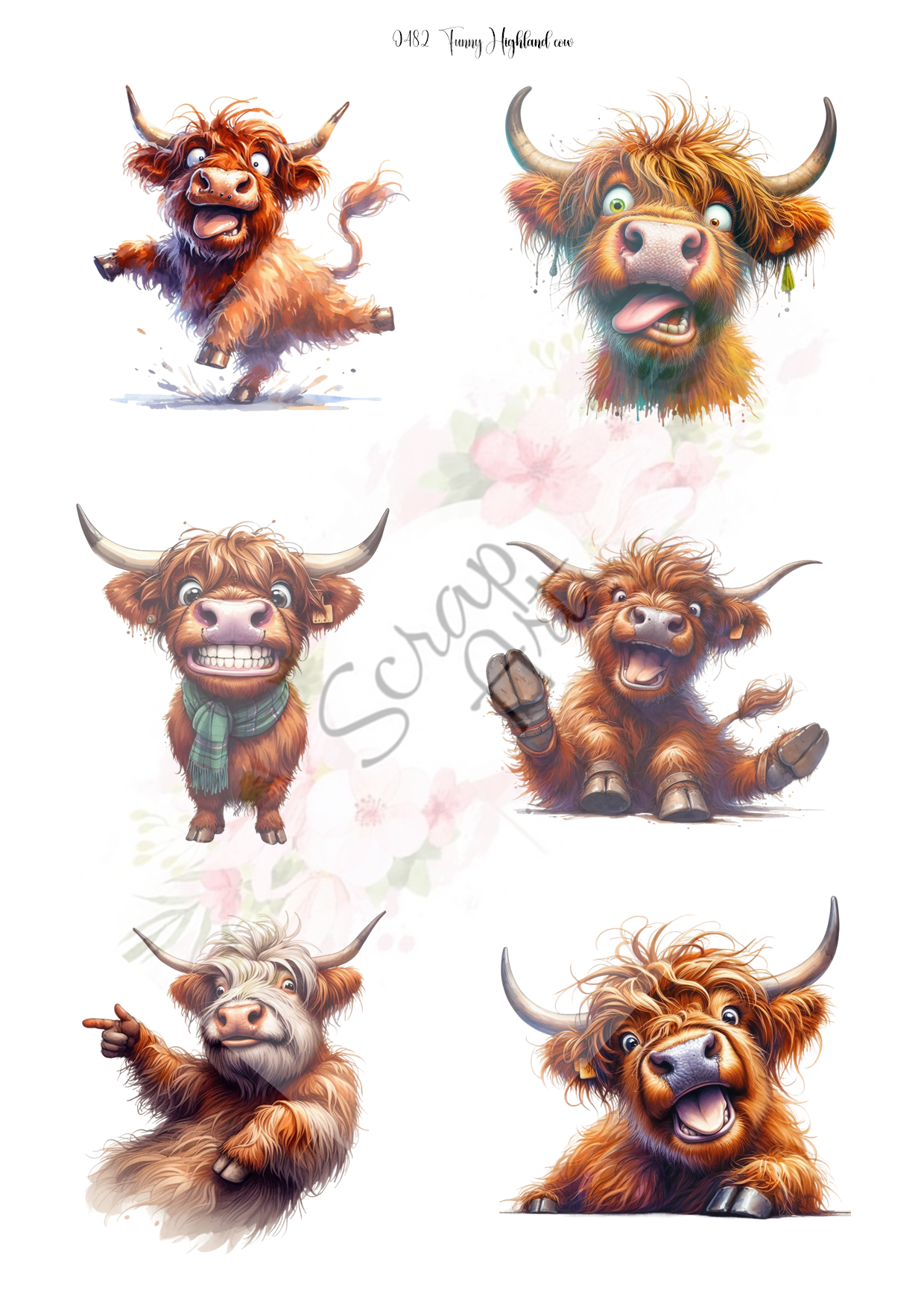 0482 FUNNY HIGHLAND COW 1KLIPPARK
