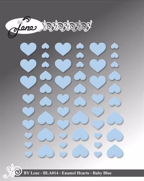 Enamel hearts baby blue BLA014
