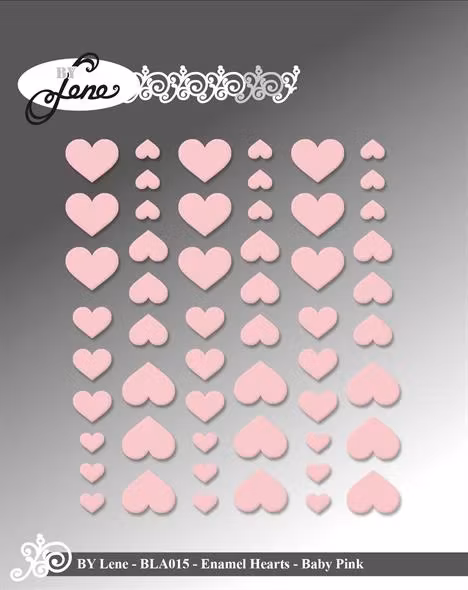 Enamel hearts baby pink BLA015
