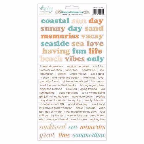 Paper Stickers - Coastal Memories - Words