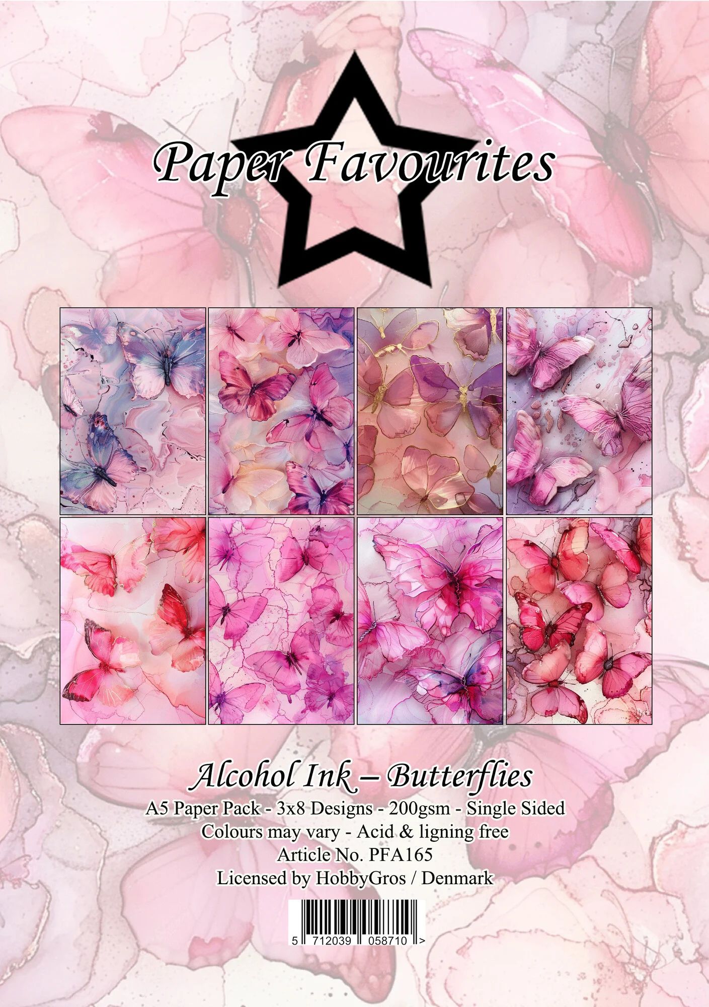 Alcohol Ink Butterflies A5 Paper Pad