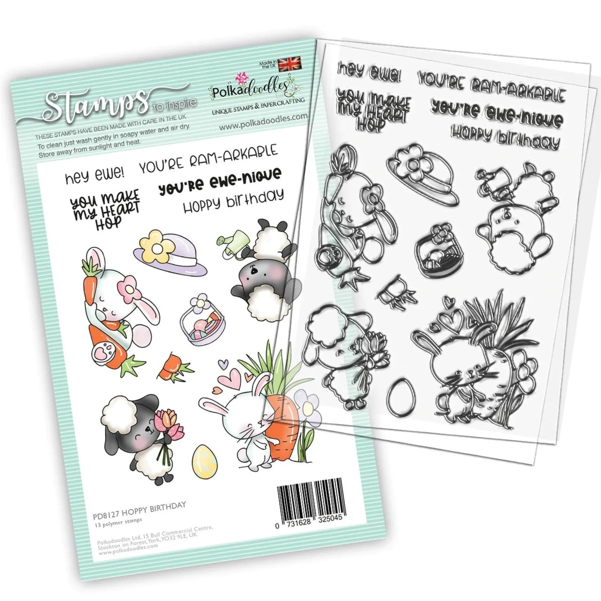 Polkadoodles Hoppy Birthday Clear Stamps