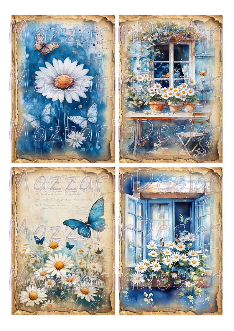Daisies in blue 02