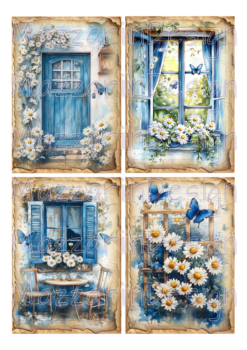 Daisies in blue 03