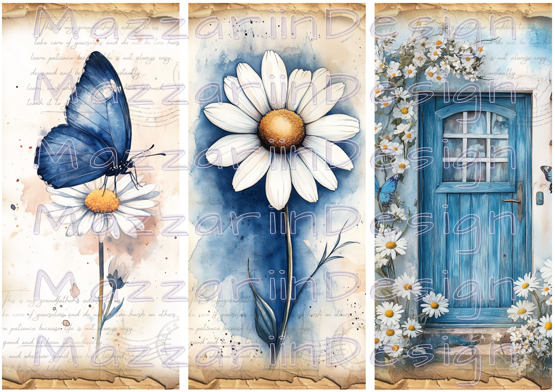 Daisies in blue 01 slim