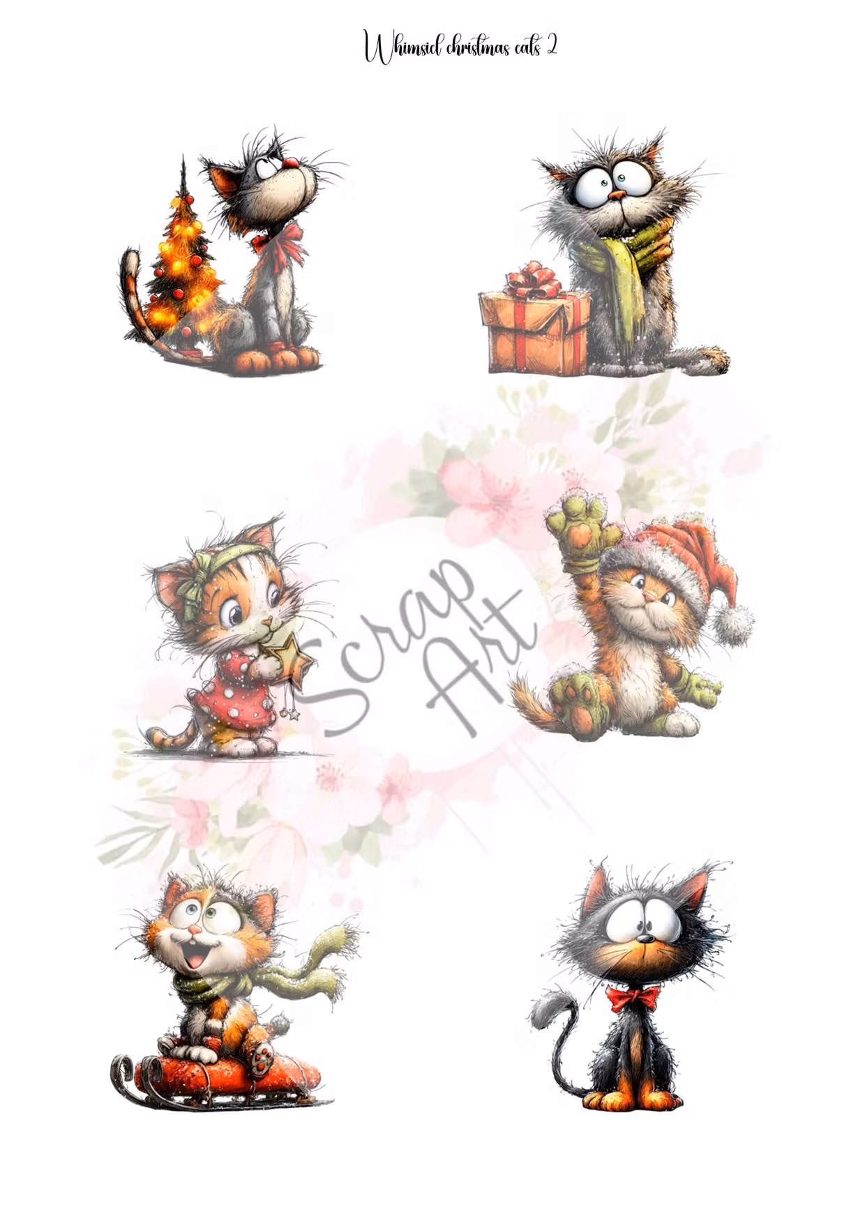 whimsical christmas cats 2