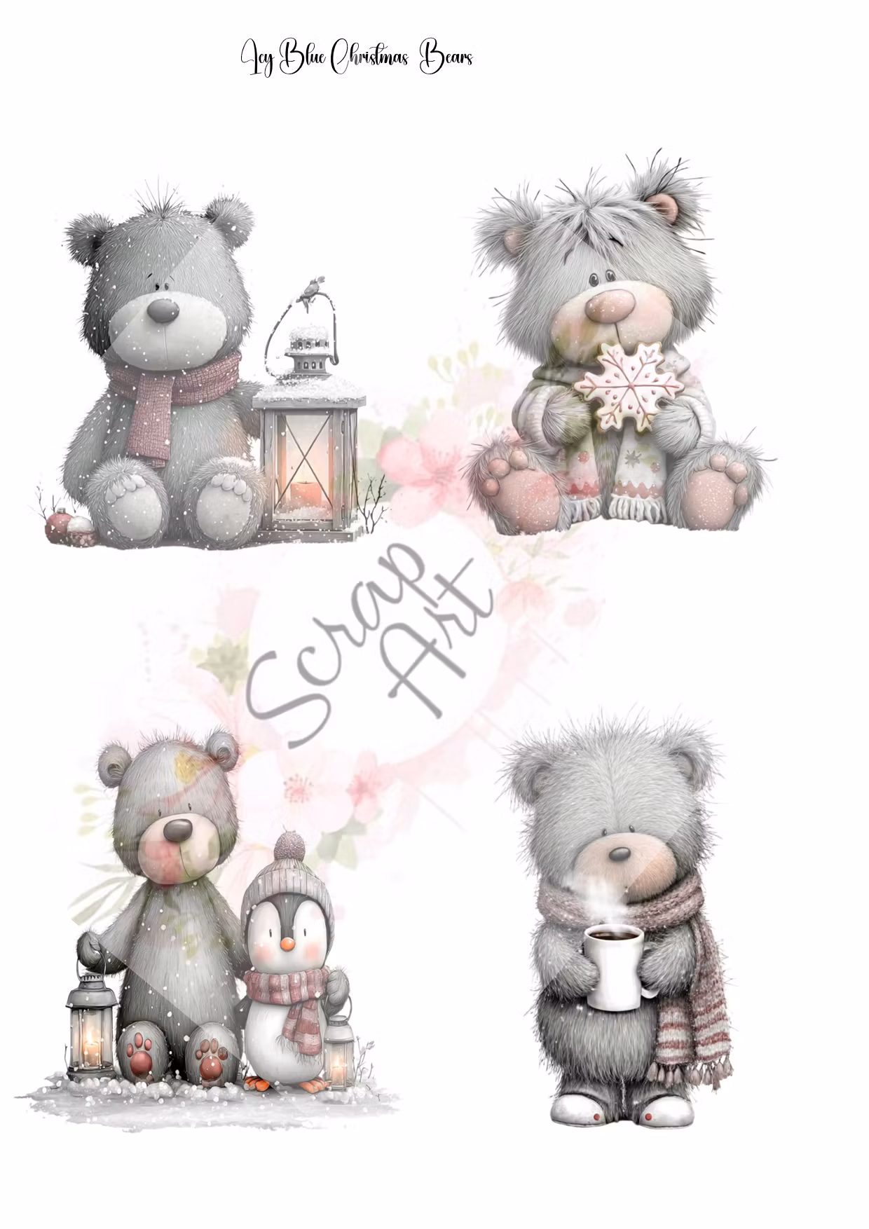 Icy blue christmas bears