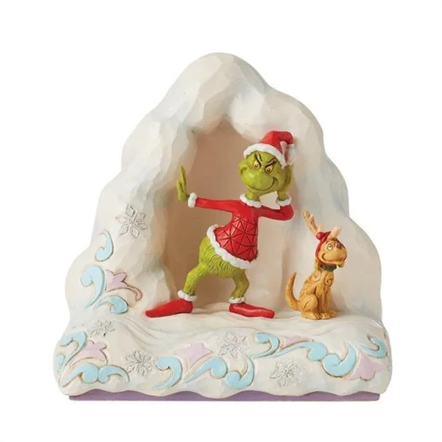 Grinch i snøhule med Max (lyser) B-vare (Utgående)