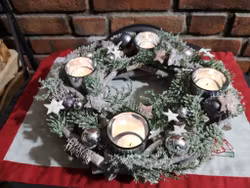 Julekrans til telys, sølv