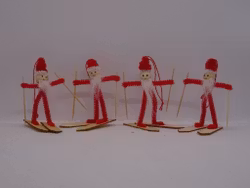 Chenille nisse på ski (4pk)