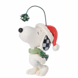 Snoopy med lue og julepynt