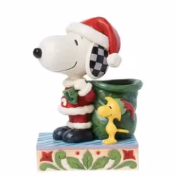 Snoopy som julenisse med Woodstock