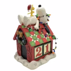 Snoopy og Woodstock med nedtelling til jul