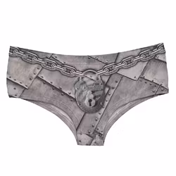 Boxer briefs with chastity belt symbol in metal color