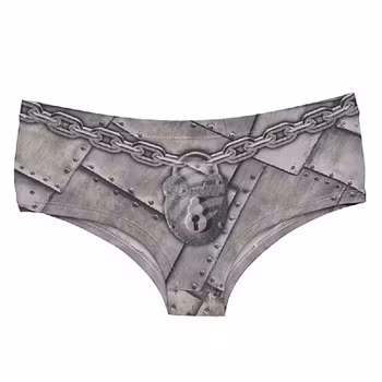 Boxer avec symbole de ceinture de chasteté de couleur métal