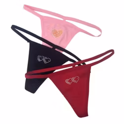String T-Back String avec coeur sur le devant