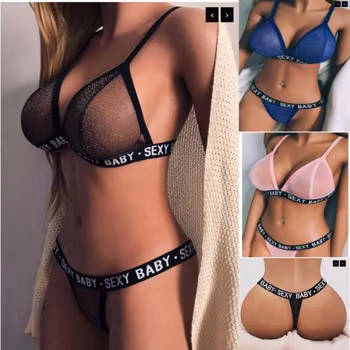 Bikini-Set mit Text SEXY BABY