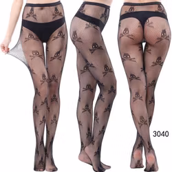 Sexy Strumpfhosen mit Totenköpfen für Halloween