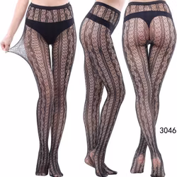 Collant sexy con motivo di piante vintage