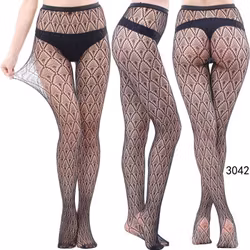 Collant sexy, motivo a piume di pavone