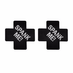 "SPANK ME" Nipple Sticker - X - Black & White
