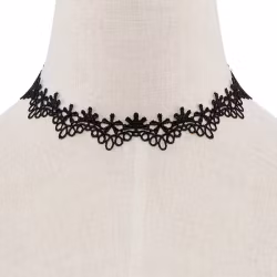 Collier collier avec fleurs et design classique | Noir