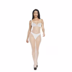 Sleeveless White Fishnet Bodysuit Lingerie | Hot Woman Clothes