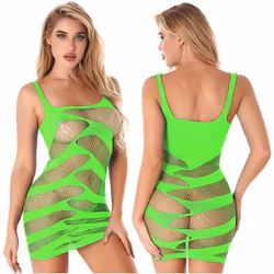 Underklänning med Grön ihålig Mesh | Hot Woman Clothes