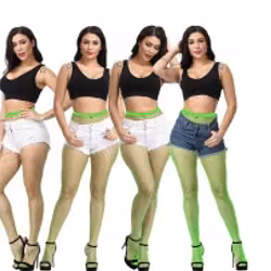 Neongrüne Sexy Netzstrumpfhose | Heiße Frauenkleidung