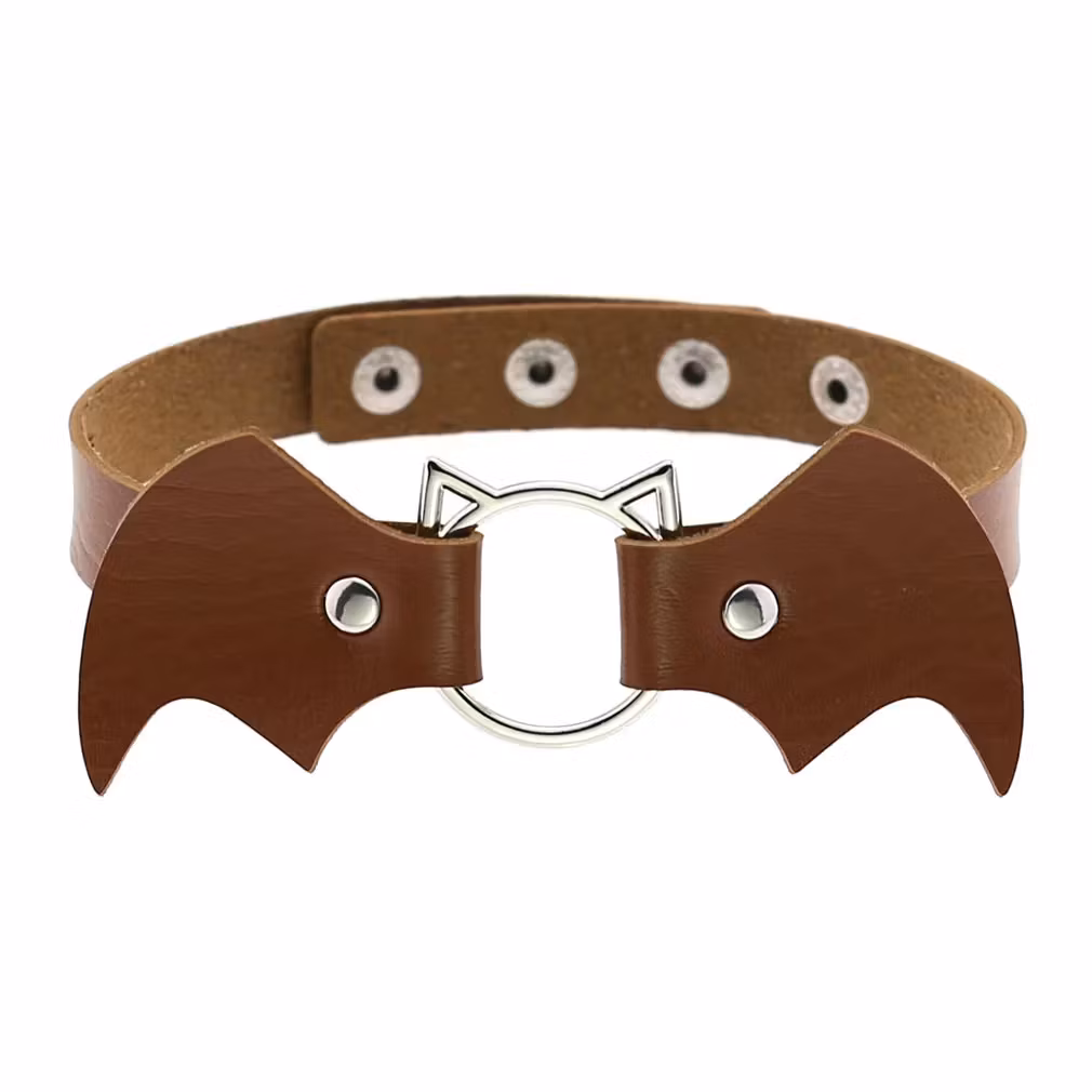 Mystik Fledermaus-Halsband – Hellbraune Accessoires | Heiße Frauenkleidung