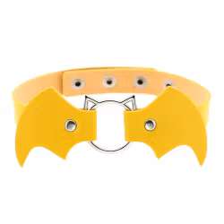 Gul Choker med Fladdermus Motiv – Hot Batwoman Clothes