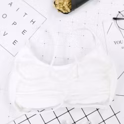 Vit BH Topp - Öppen Rygg & Smala Ryggremmar | 45-55 kg