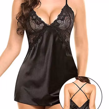 Chemise de nuit transparente sexy, lingerie pour femmes, nuisette